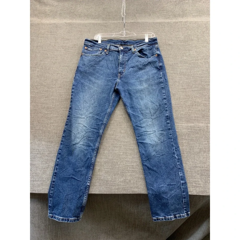 Levi's 511 Slim Fit Jeans Mens 34x29 Blue Denim Cotton Pockets Mid Rise Straight